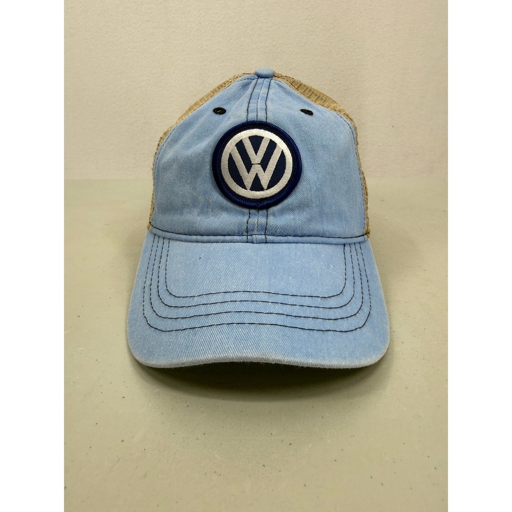 Volkswagen Trucker Hat Adult OSFA Light Blue Mesh Back Snapback Logo Patch